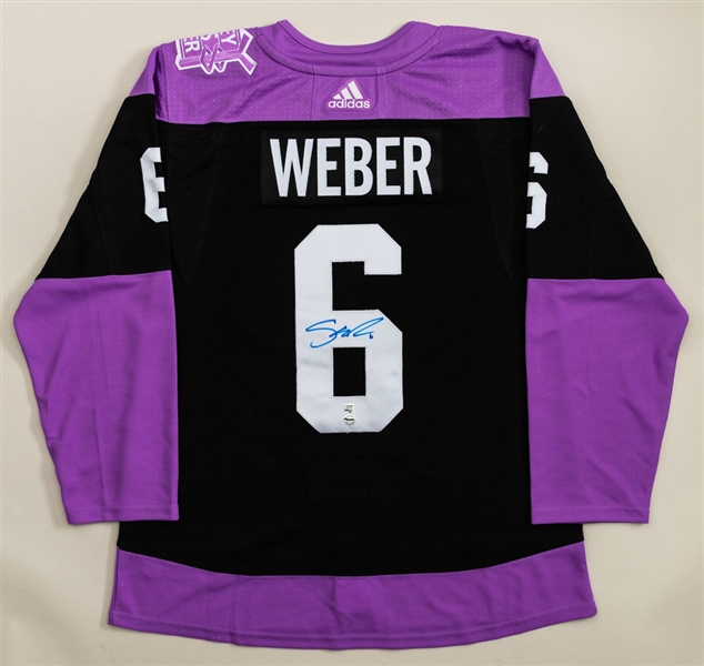 Shea Weber Signed Montreal Canadiens "Hockey Fights Cancer" Jersey with COA