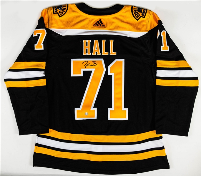 Taylor Hall Signed Boston Bruins Jersey with COA 