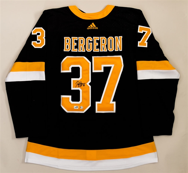 Patrice Bergeron Signed Boston Bruins Captain’s Alternate Jersey with COA 