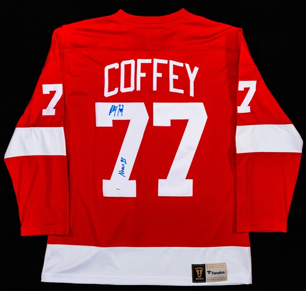 Paul Coffey Signed Detroit Red Wings Alternate Captains Fanatics Jersey with “Norris 95” Inscription - COA 