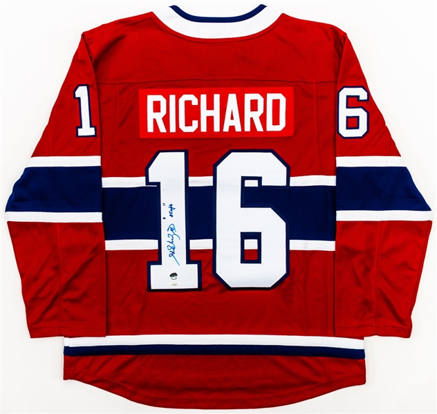 Deceased HOFer Henri Richard Signed Montreal Canadiens Captains Jersey with 11 Cups Annotation - JSA Certified