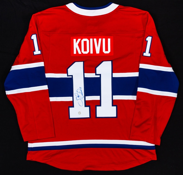 Saku Koivu Signed Montreal Canadiens Fanatics Captain’s Jersey with COA 