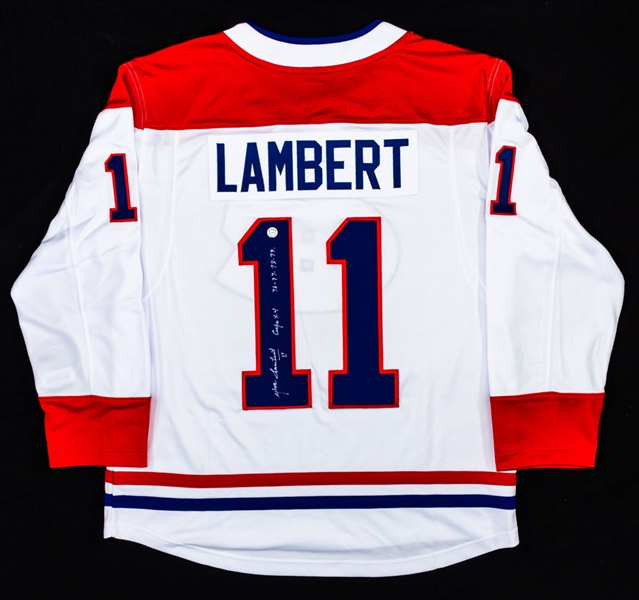 Yvon Lambert Signed Montreal Canadiens Fanatics Jersey with “Cups X 4 / 76-77-78-79” Inscription - COA 