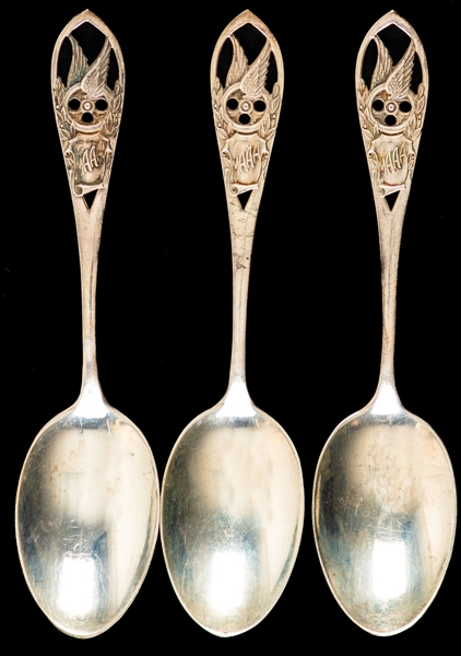 Montreal Amateur Athletic Association (M.A.A.A.) Turn-of-the-Century Sterling Spoons (3)
