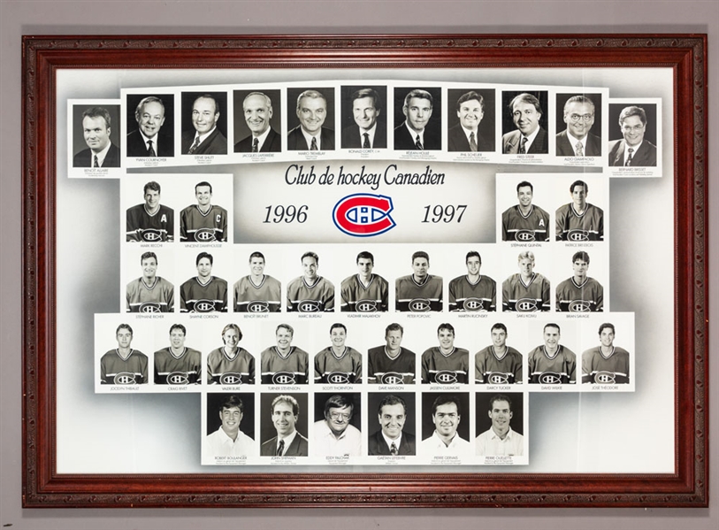 Huge Montreal Canadiens 1996-97 Framed Master Team Photo from the Molson Centre (46" x 66") 