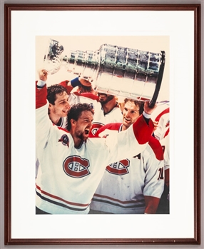 Patrick Roy 1992-93 Montreal Canadiens Stanley Cup Champion Large Framed Photo Display from the Montreal Canadiens Archives (43" x 54")