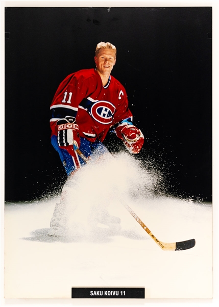 Saku Koivu Photo Display with Nameplate from the Montreal Canadiens Archives (20” x 28”)