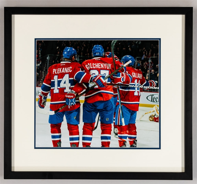 Brendan Gallagher, Tomas Plekanec and Alex Galchenyuk Photo Display from the Montreal Canadiens Archives (21 ¼” x 23 ¼”)