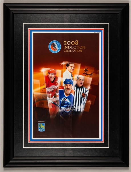 Hockey Hall of Fame 2008 RBC Induction Celebration Triple-Signed Framed Advertising Poster with Glenn Anderson and Igor Larionov from the Montreal Canadiens Archives (20” x 26”)