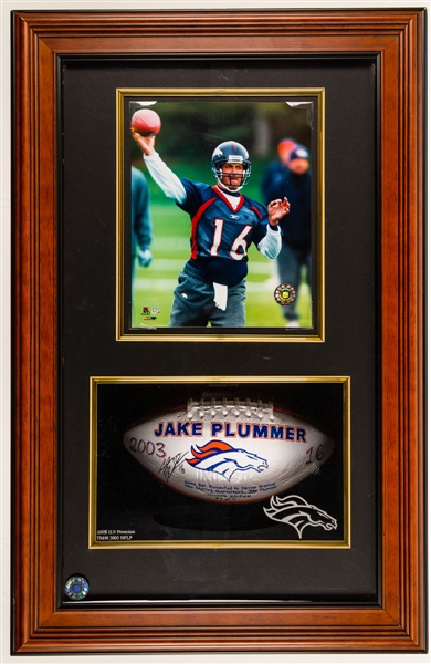 Jake Plummer Denver Broncos Signed 2003 Limited-Edition Hand Painted Football Display #1/6 - JSA Certified