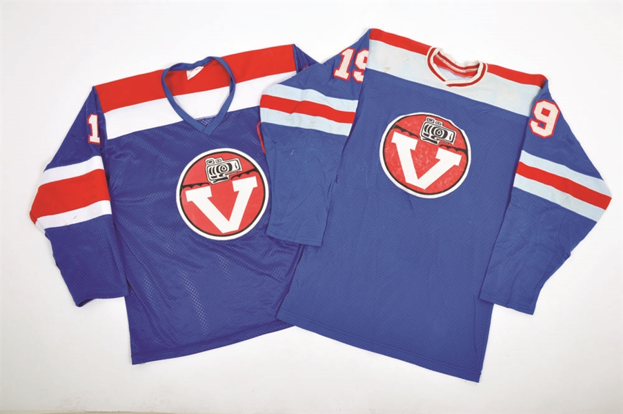 Vintage Circa 1970s Buckys Severins #5 Game-Worn Knit Jersey and Vancouver Thunderbirds 1990s #19 Game-Worn Jerseys (2)