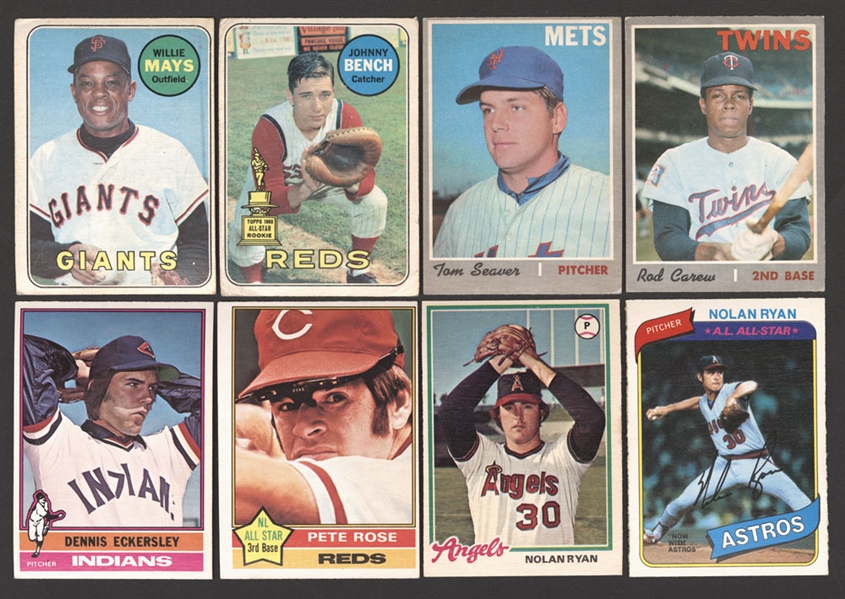 1969 to 1980 O-Pee-Chee Baseball Cards (4200+) with Numerous Stars Including Aaron, Ryan, Seaver, Yastrzemski, Rose, Bench, Brett, Yount, Murray, Molitor, Winfield, Jackson, Ozzie Smith and Mor 