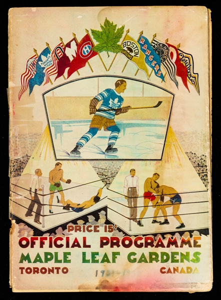 April 2, 1932 Stanley Cup Semifinals Game 2 Maple Leaf Gardens Program - Toronto Maple Leafs vs Montreal Maroons 