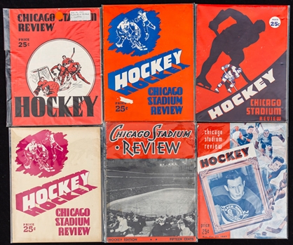 Chicago Stadium 1930s to 1950s Chicago Black Hawks Hockey Programs (12)