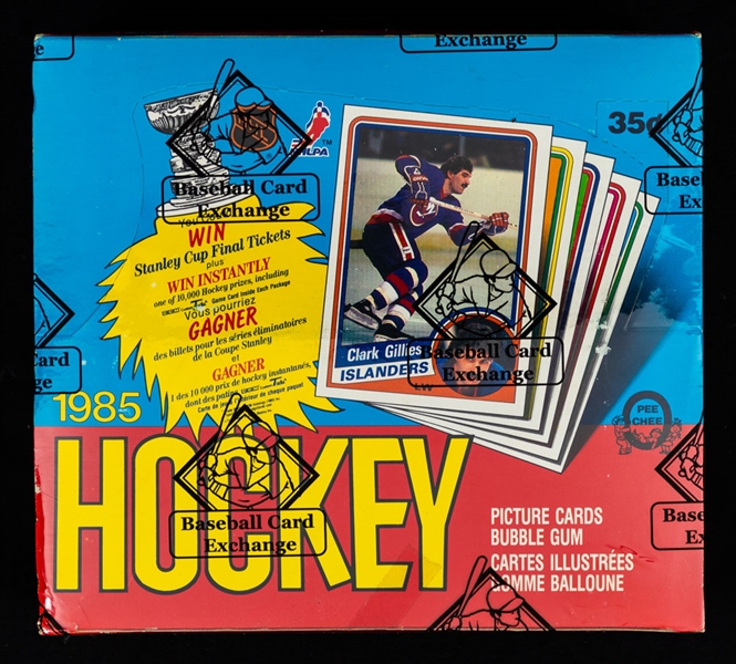 1984-85 O-Pee-Chee Hockey Wax Box (48 Unopened Packs) - BBCE Certified - Yzerman, Neely, Gilmour, Chelios and Lafontaine Rookie Card Year!