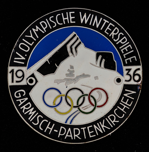 1936 Winter Olympics Garmisch-Partenkirchen Enameled Car Badge