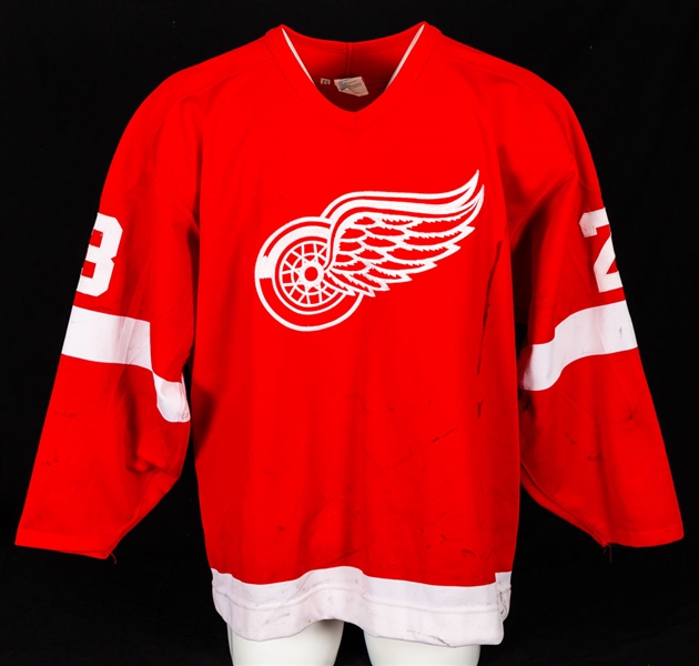 Lev Berdichevskys Mid-1990s Detroit Red Wings Training Camp Worn Jersey