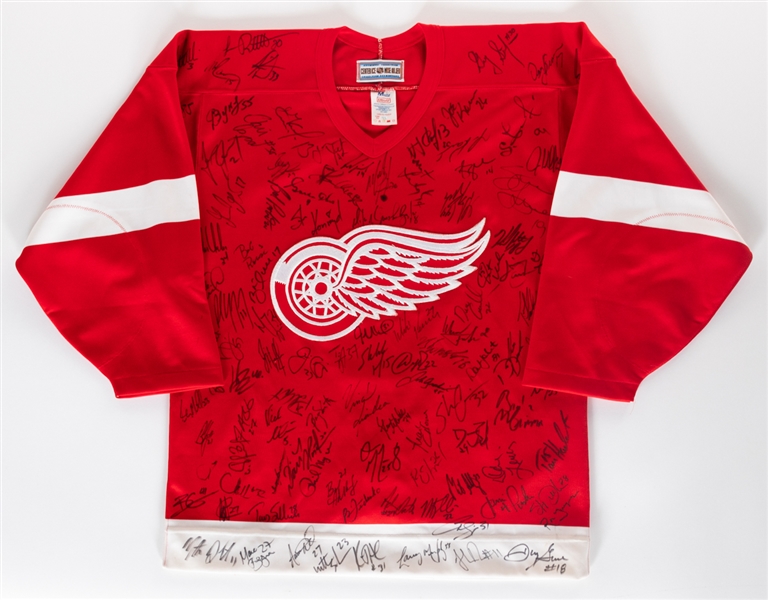 Detroit Red Wings Multi-Signed Jersey with JSA Auction LOA - 95+ Signatures!