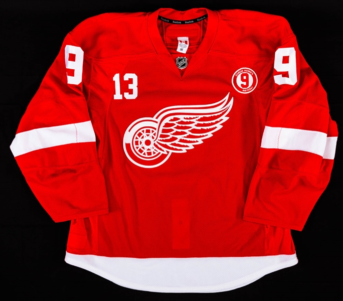 Pavel Datsyuk’s March 31st 2013 Detroit Red Wings "Gordie Howe 85th Birthday Party" Warm-Up Worn Jersey Signed by Datsyuk and Howe with Team COA