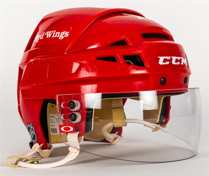 Gustav Nyquists Early-to-Mid-2010s Detroit Red Wings Signed CCM Game-Used Helmet with Team COA Plus Signed 2014 Winter Classic Replica Jersey with COA