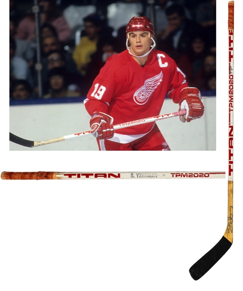 Steve Yzermans 1987-88 Detroit Red Wings Signed Titan TPM 2020 Game-Used Stick - 50-Goal Season!