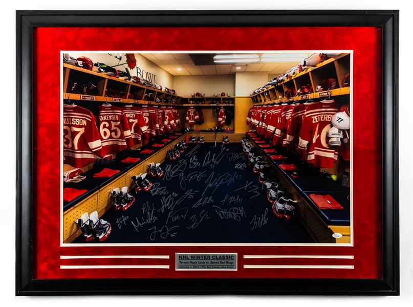 Detroit Red Wings 2014 Winter Classic Team-Signed Framed Photograph (29” x 39”) – JSA Certified 