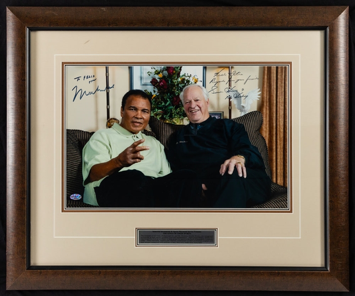 Deceased Legends Gordie Howe and Muhammed Ali Dual-Signed Framed Photograph (24 3/4” x 29 3/4”) 