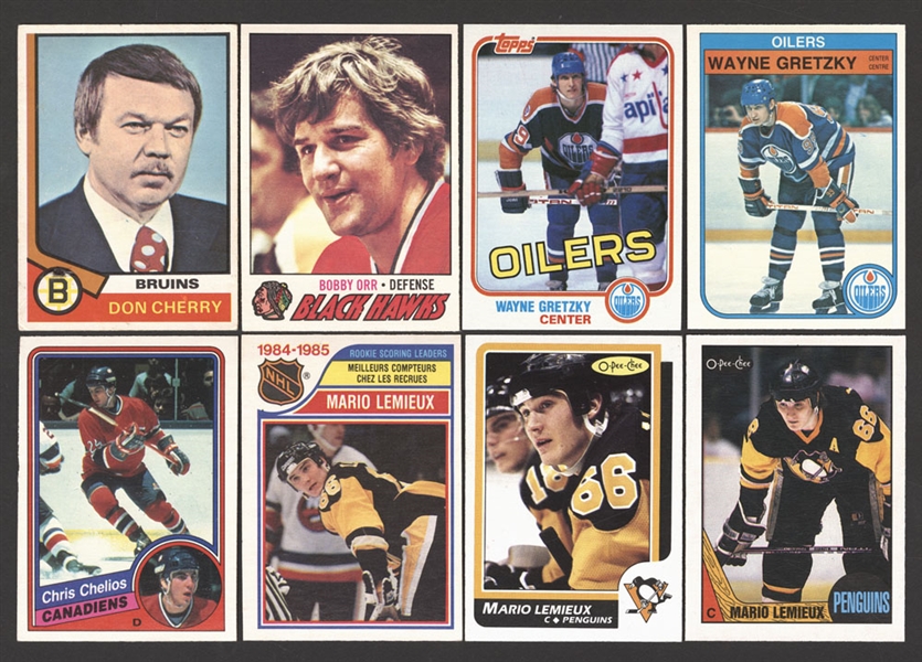 1960s to 1980s Parkhurst, O-Pee-Chee and Topps Hockey Cards (94) Including Rookie Cards Plus Wayne Gretzky and Mario Lemieux Cards