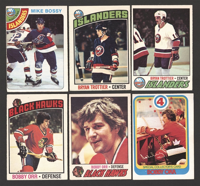 1976-77 O-Pee-Chee Hockey Near Complete Set (395/396) and 1977-78 & 1978-79 O-Pee-Chee Hockey Complete 396-Card Sets