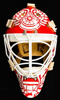 Kevin Hodsons Circa 1997-98 Detroit Red Wings Worn Goalie Mask by Eddy Masks