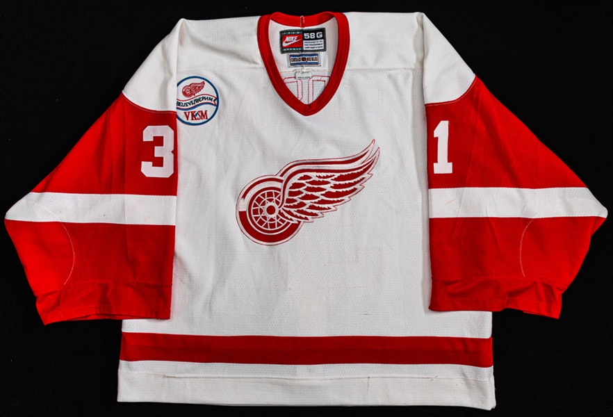 Kevin Hodsons 1997-98 Detroit Red Wings Game-Worn Rookie Season Jersey - VK&SM Patch! - Stanley Cup Championship Season!