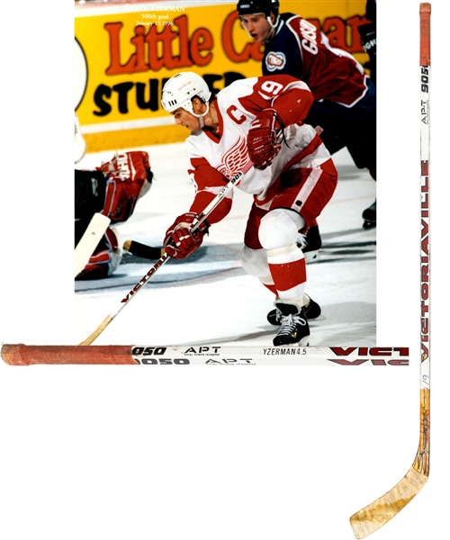 Steve Yzermans Mid-1990s Detroit Red Wings Signed Victoriaville APT 9050 Game-Used Stick