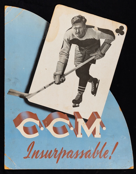 Vintage CCM Hockey Equipment "Insurpassable!" Store Display Sign (17" x 22") 