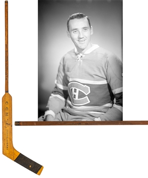 Jacques Plantes 1955-56 Montreal Canadiens CCM Team-Signed Game-Used Stick
