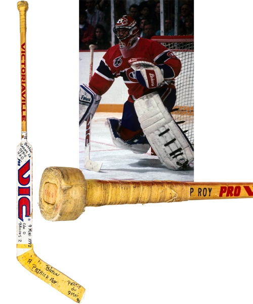 Patrick Roys 1991-92 Montreal Canadiens Vic Game-Used Stick Attributed to Game #4 of the 1991-92 Division Finals