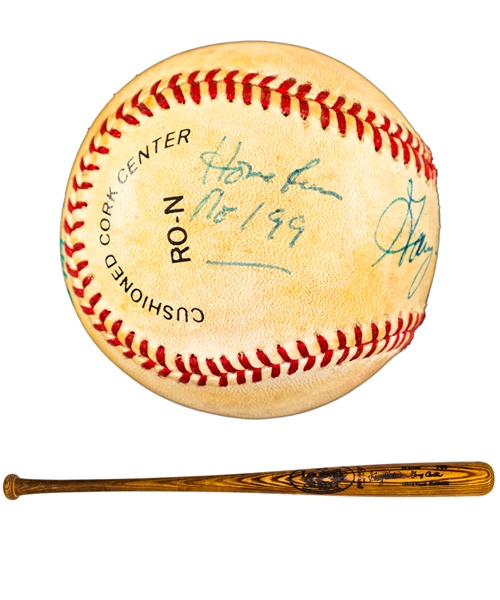 Gary Carters Early-1980s Montreal Expos Signed Game-Used Bat and 199th Home Run Signed Baseball