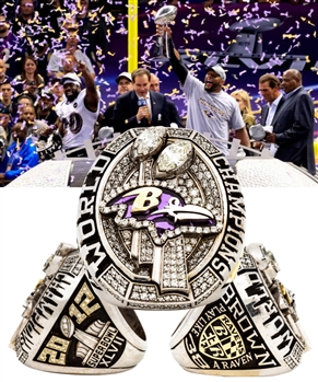 Omar Browns 2012 Baltimore Ravens Super Bowl XLVII Championship 10K Gold and Diamond Ring