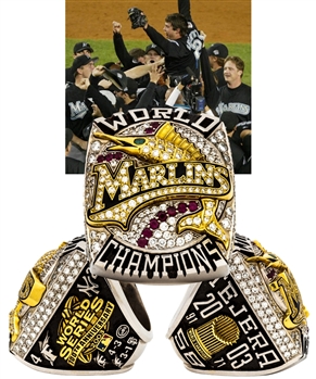 Michael Tejeras 2003 Florida Marlins World Series Championships 14K Gold and Diamond Ring with Presentation Box