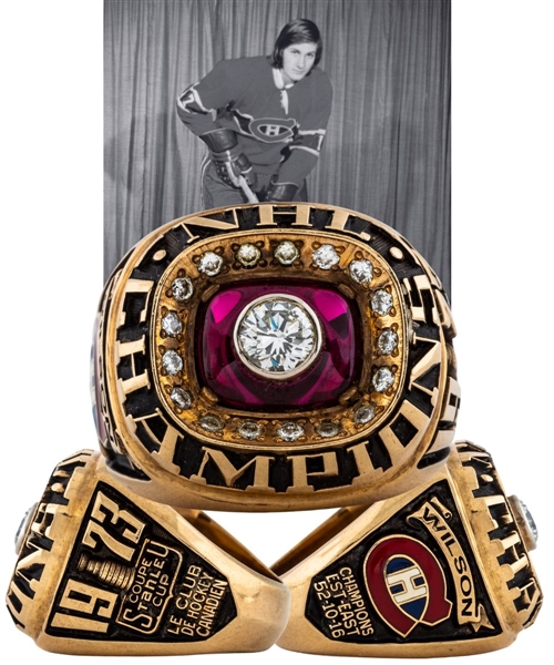Murray Wilsons 1972-73 Montreal Canadiens Stanley Cup Championship 10K Gold and Diamond Ring from His Personal Collection with LOA