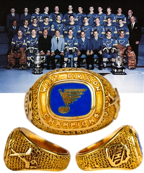 Camille Henrys 1968-69 St. Louis Blues West Division Champions 18K Gold Ring with Family LOA
