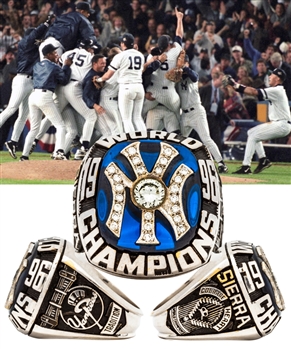 Ruben Sierras 1996 New York Yankees World Series Championships 14K Gold and Diamond Ring with His Signed LOA