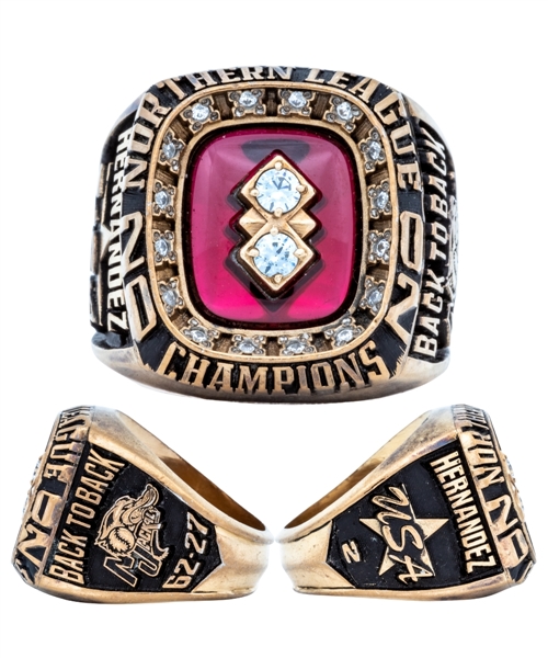 Jackie Hernandezs 2002 New Jersey Jackals Northern League Championship Ring with His Signed LOA