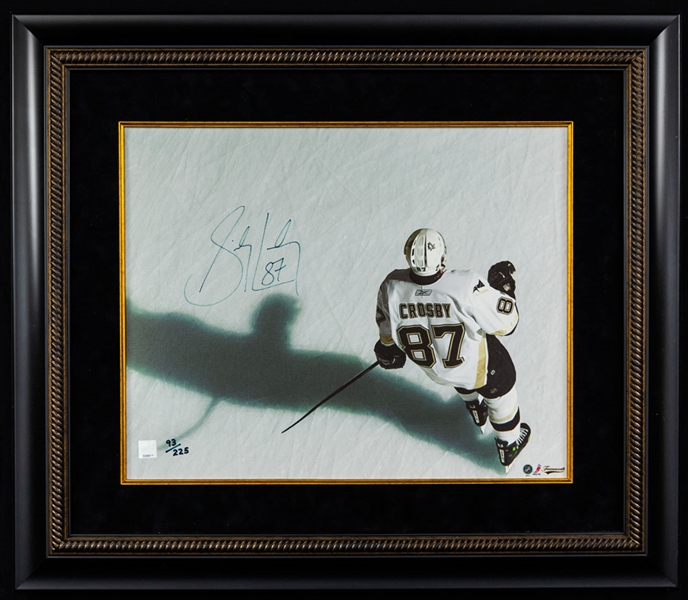 Sidney Crosby Pittsburgh Penguins Signed Limited-Edition Framed Print on Canvas #93/225 with COA (25 ½” x 29 ½”)