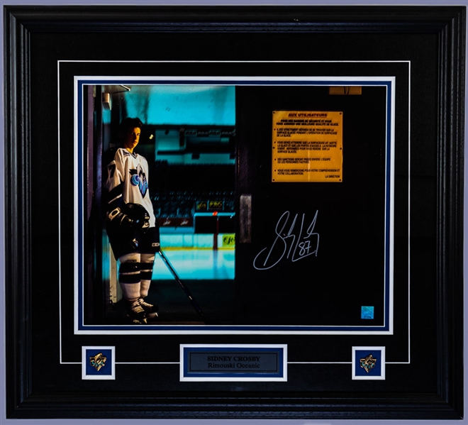 Sidney Crosby Signed Rimouski Oceanic Framed Photo Display (26 ½” x 29”) - Frameworth Authenticated