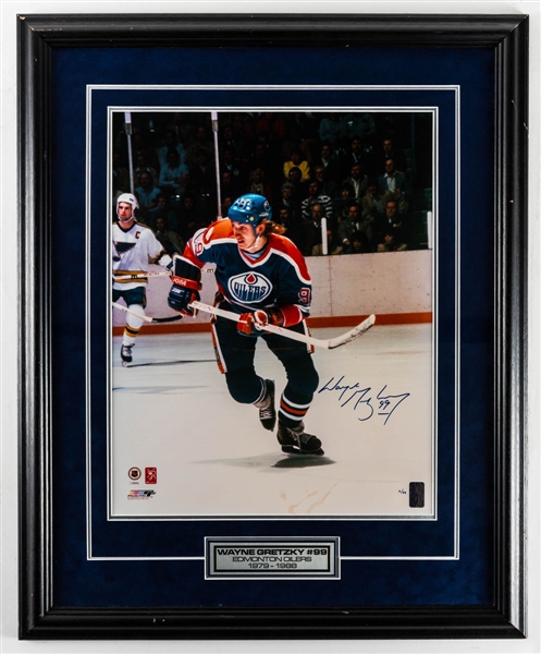 Wayne Gretzky Signed "Edmonton Oilers 1979-1988" Limited-Edition Framed Photo from WGA #6/99 (25" x 30 ½”)