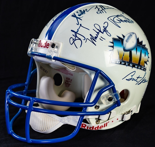 Super Bowl MVP Limited-Edition #92/238 Full-Size Riddell Helmet Signed by 24 – JSA LOA 