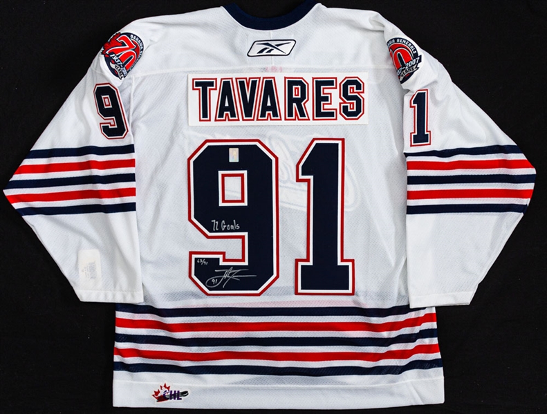 John Tavares Signed Oshawa Generals Limited-Edition Jersey with “72 Goals” Inscription - COA 
