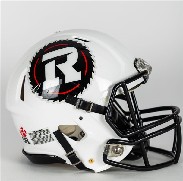 Ottawa Redblacks Mid-2010s Home (Game-Worn) and Road (Issued) Football Helmet Collection of 2