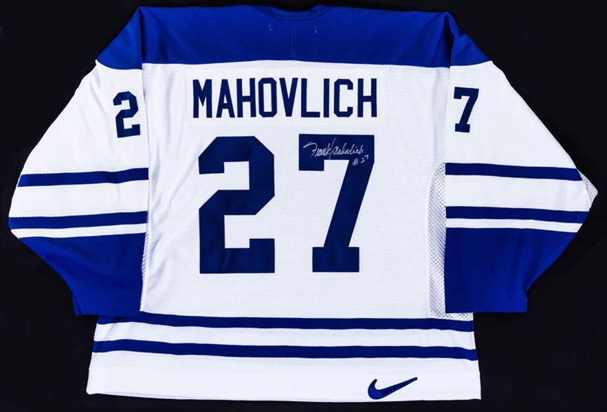 Frank Mahovlich Signed Toronto Maple Leafs Jersey and Framed Displays (2) Including Limited-Edition “The Big M” Daniel Parry Print 