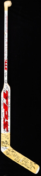Dominik Haseks 2001-02 Detroit Red Wings Team-Signed Louisville TPS Game-Used Stick - Attributed to the Cup-Clinching Game 5 of the 2002 Stanley Cup Finals  